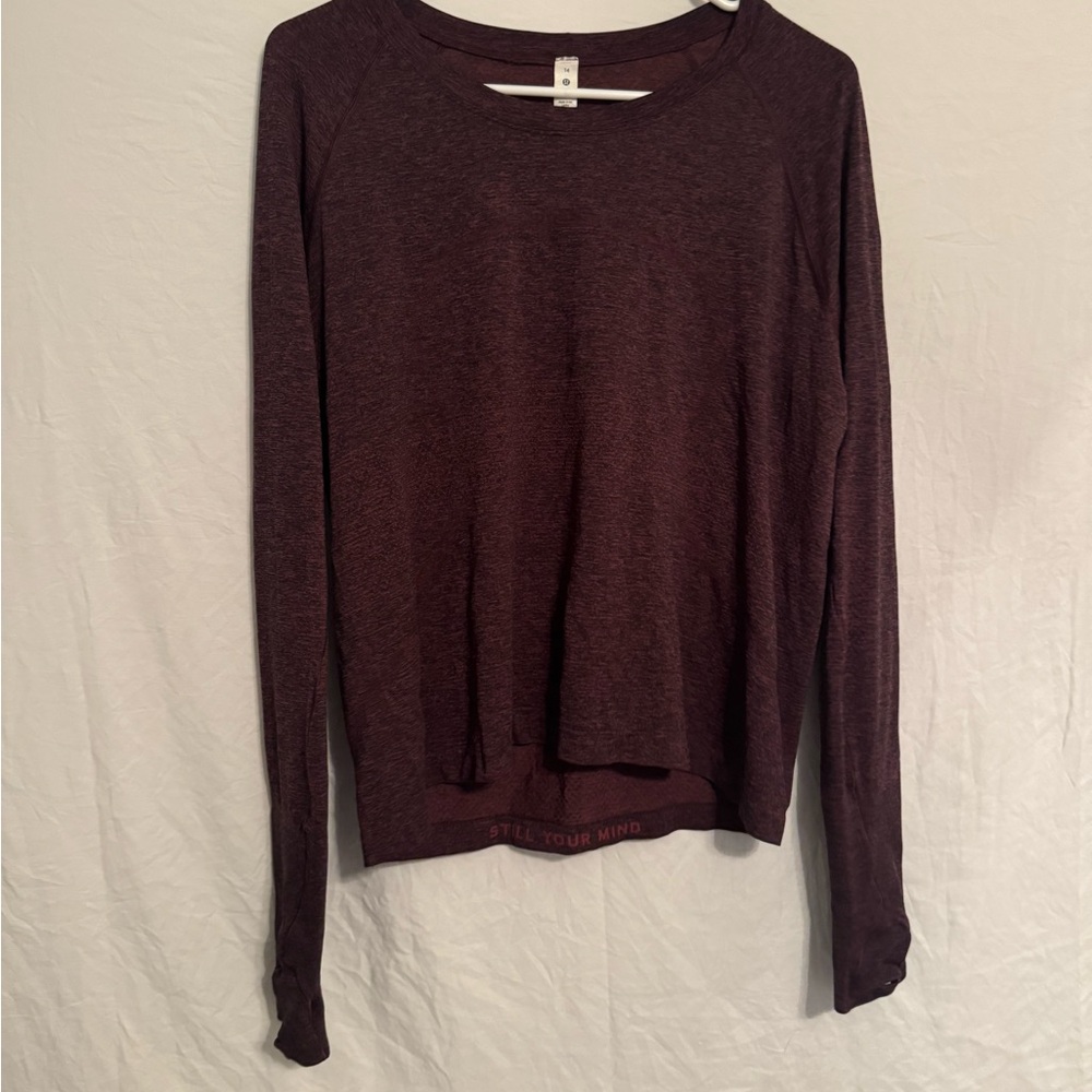 Lululemon Women's size 14 Burgundy Long Sleeve shirt